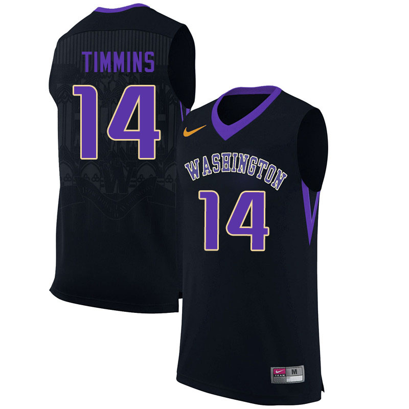 Men #14 Sam Timmins Washington Huskies College Basketball Jerseys Sale-Black